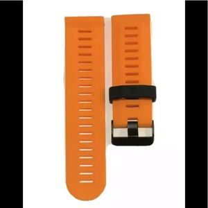 Watch Band 25mm Orange Black Silicone Rubber Replacement for Nixon 51-30 Garmin